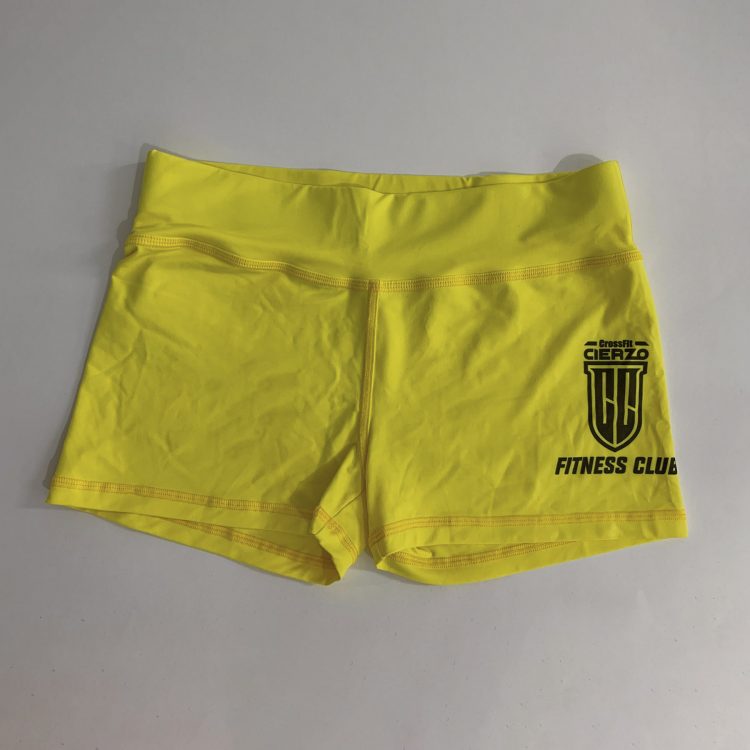 shorts amarillos cierzo fitness club